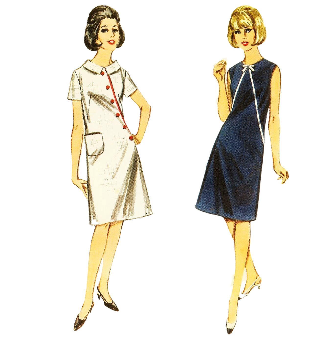 Butterick pour Femme Couture Pattern6374 col de Cygne ou col châle Style Vintage Robes 