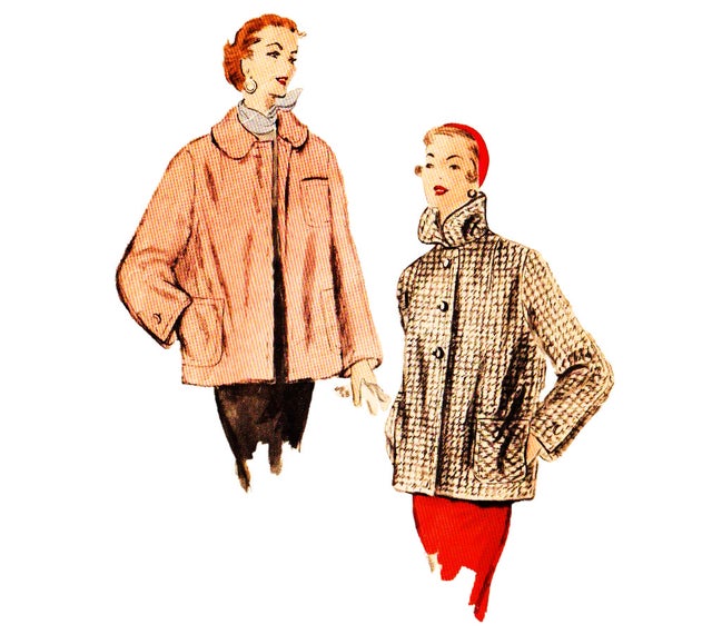 1950s Vintage Sewing Pattern B31 1/2 DRESS, OVERSKIRT & JACKET