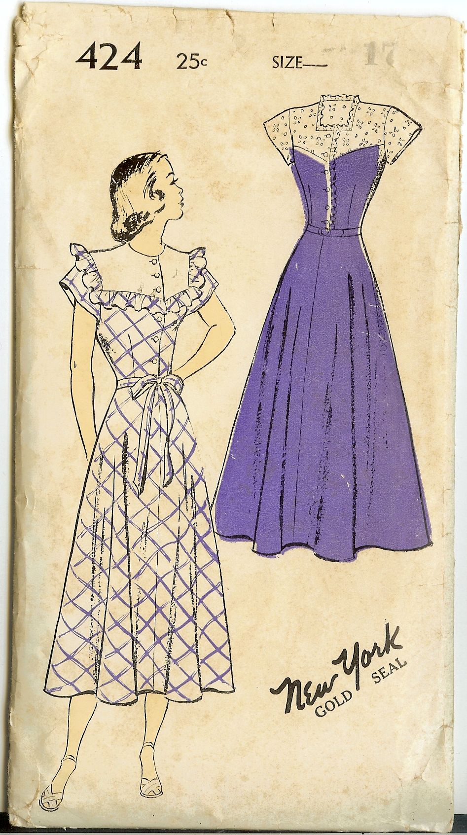Butterick Vintage Pattern-#6177-Size 1 Toddler's Round Yoke Dress-1952  | eBay