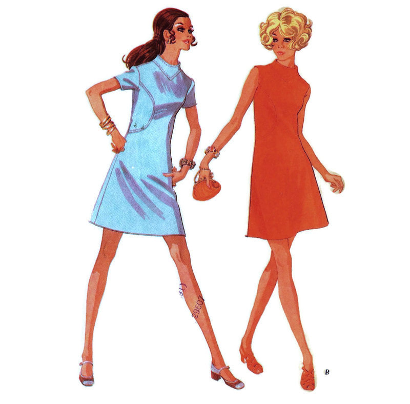 McCalls 2226 Vintage 1960s Mod Mini Dress Sewing Pattern B34