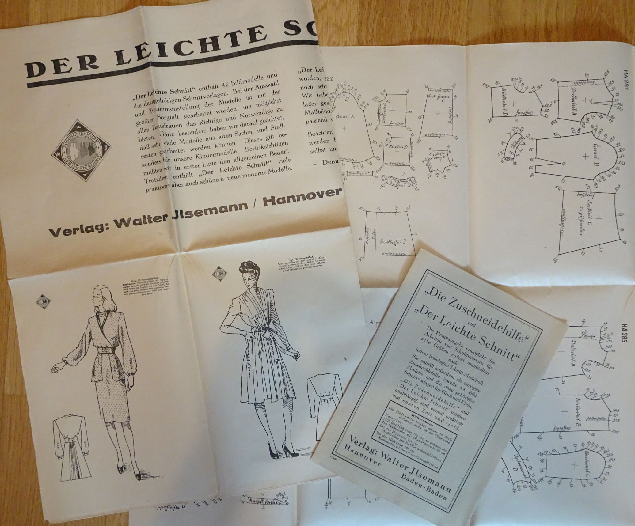 Vintage 1940s Pattern Drafting System Der Leichte Schnitt with 29 Sewing  Patterns Like Lutterloh